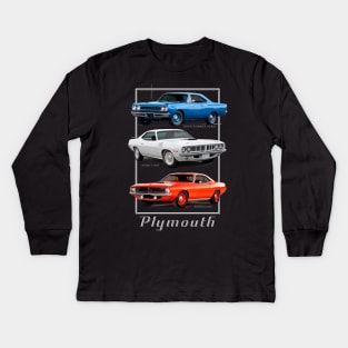 Plymouth American Muscle Car Kids Long Sleeve T-Shirt